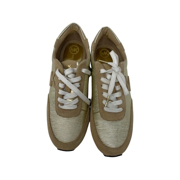 Michael Kors Gold And Tan Casual Stanton Trainer Sneakers sz 7.5 - Picture 2 of 11